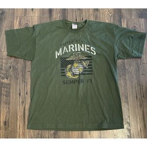 Bayside Made in USA US Marines Semper FI Graphic Tee Patriotic XL Short Sleeve